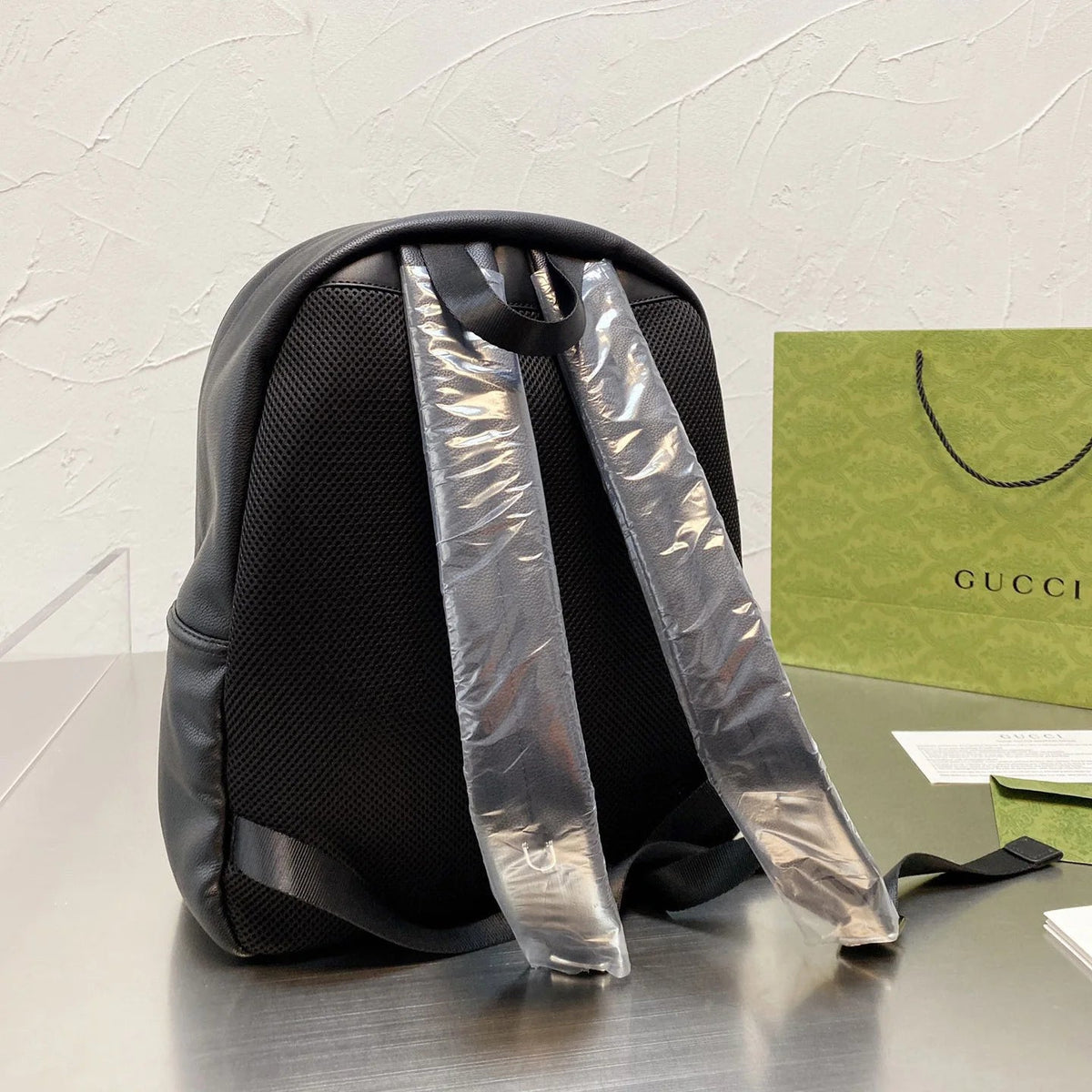 Leather Printed Backpack