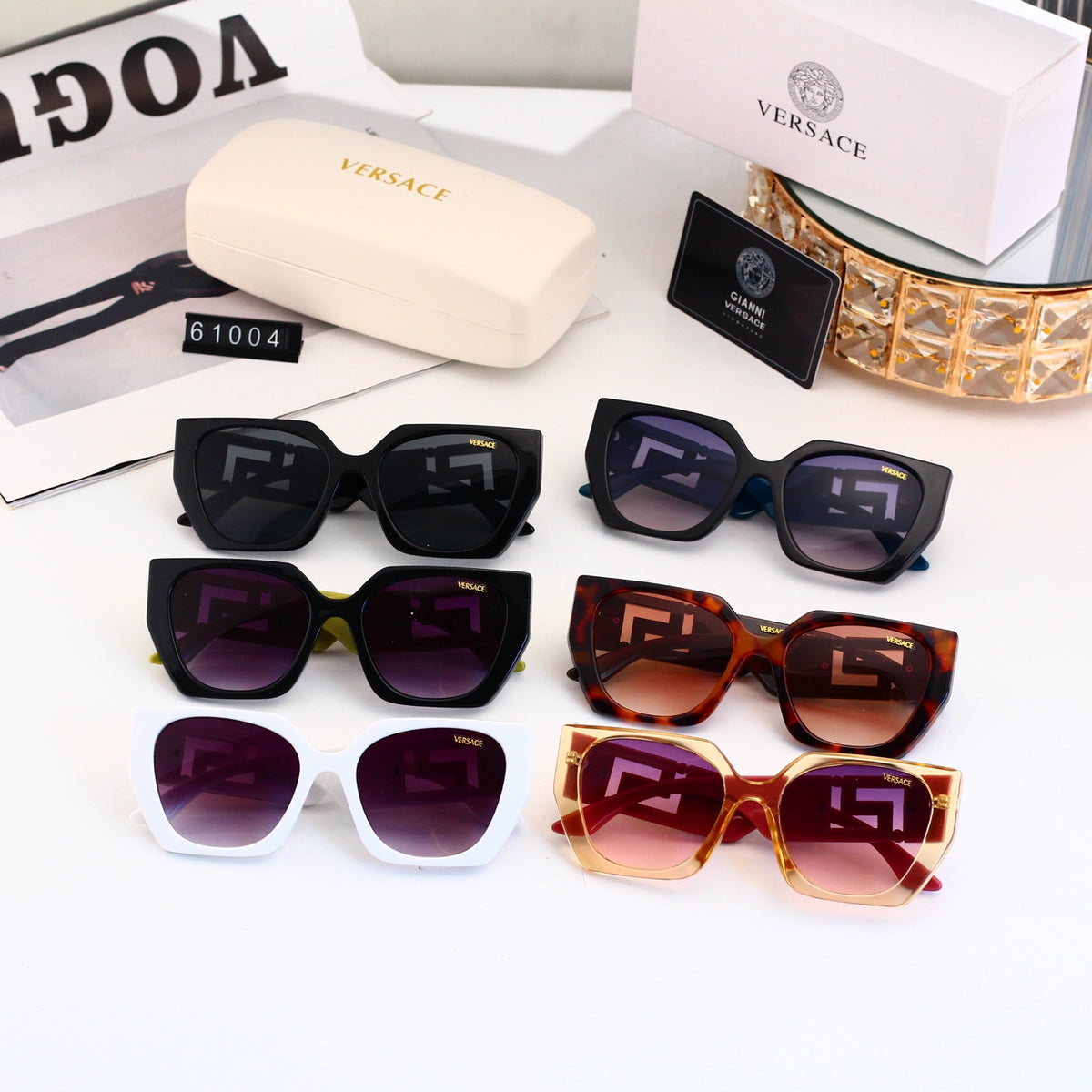 Premium Oversized Square Sunglasses 6 Style Options Classic Fashion Luxury Look 61004