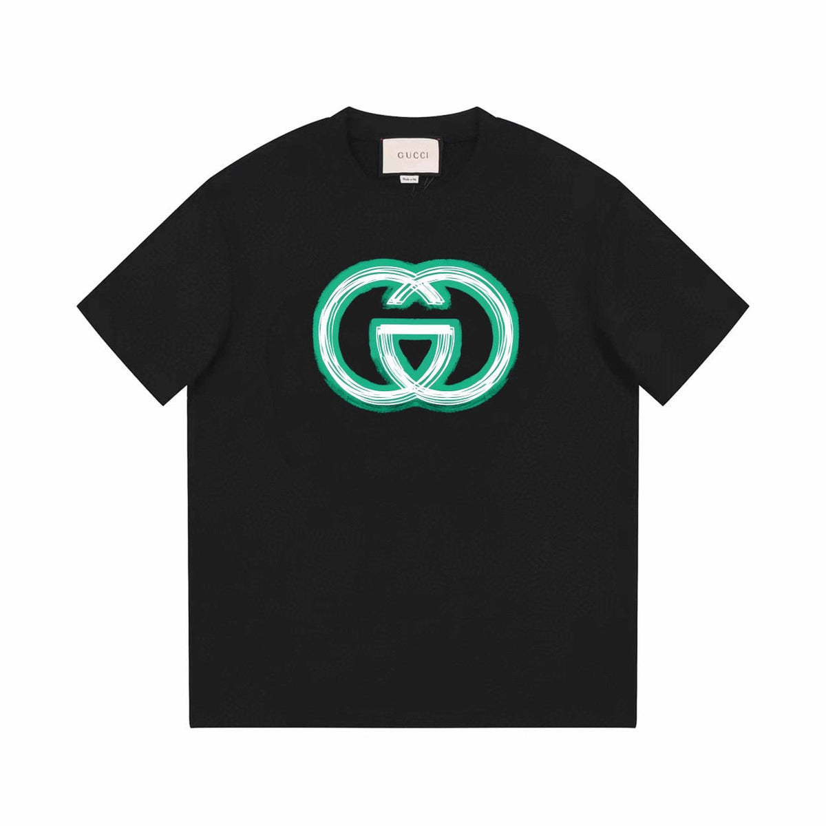 Klassisches grünes bedrucktes T-Shirt (bevorzugt Sommer)