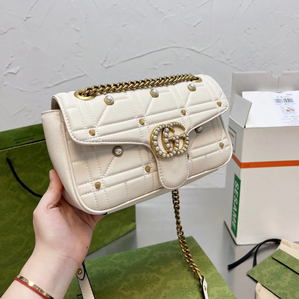 Classic Marmont Pearl Handle Bag