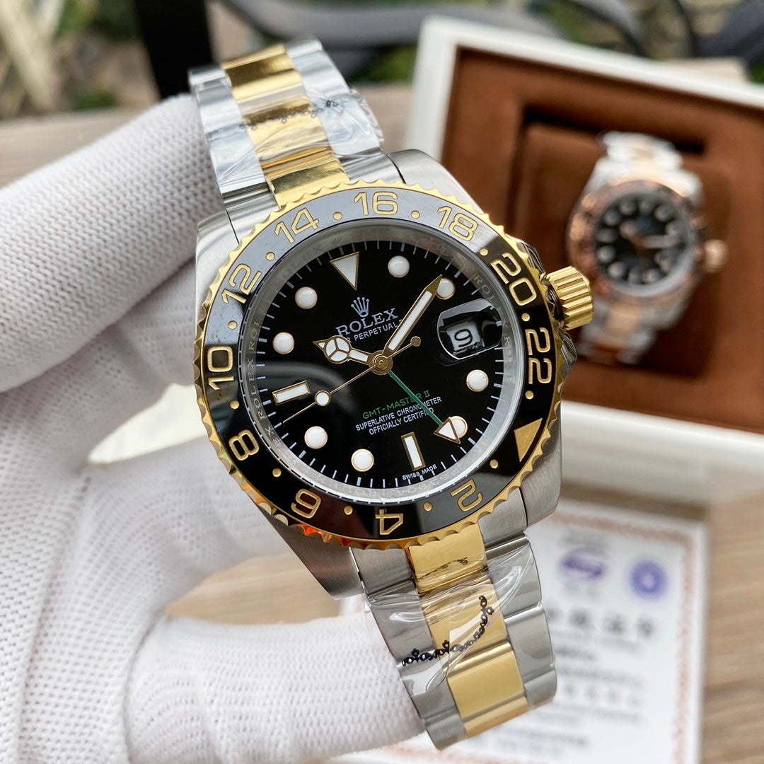 5-Style Luxury Collection (Silver, Gold, Rose Gold & Two-Tone), Classic Sport GMT Style