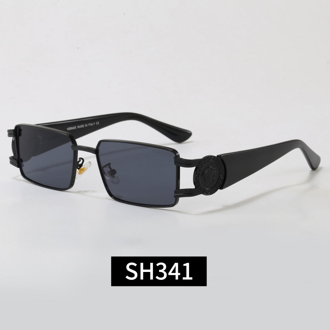 Rimless Rectangular Sunglasses 7 Style Options Vintage Medallion Design Classic Fashion Luxury Look SH341