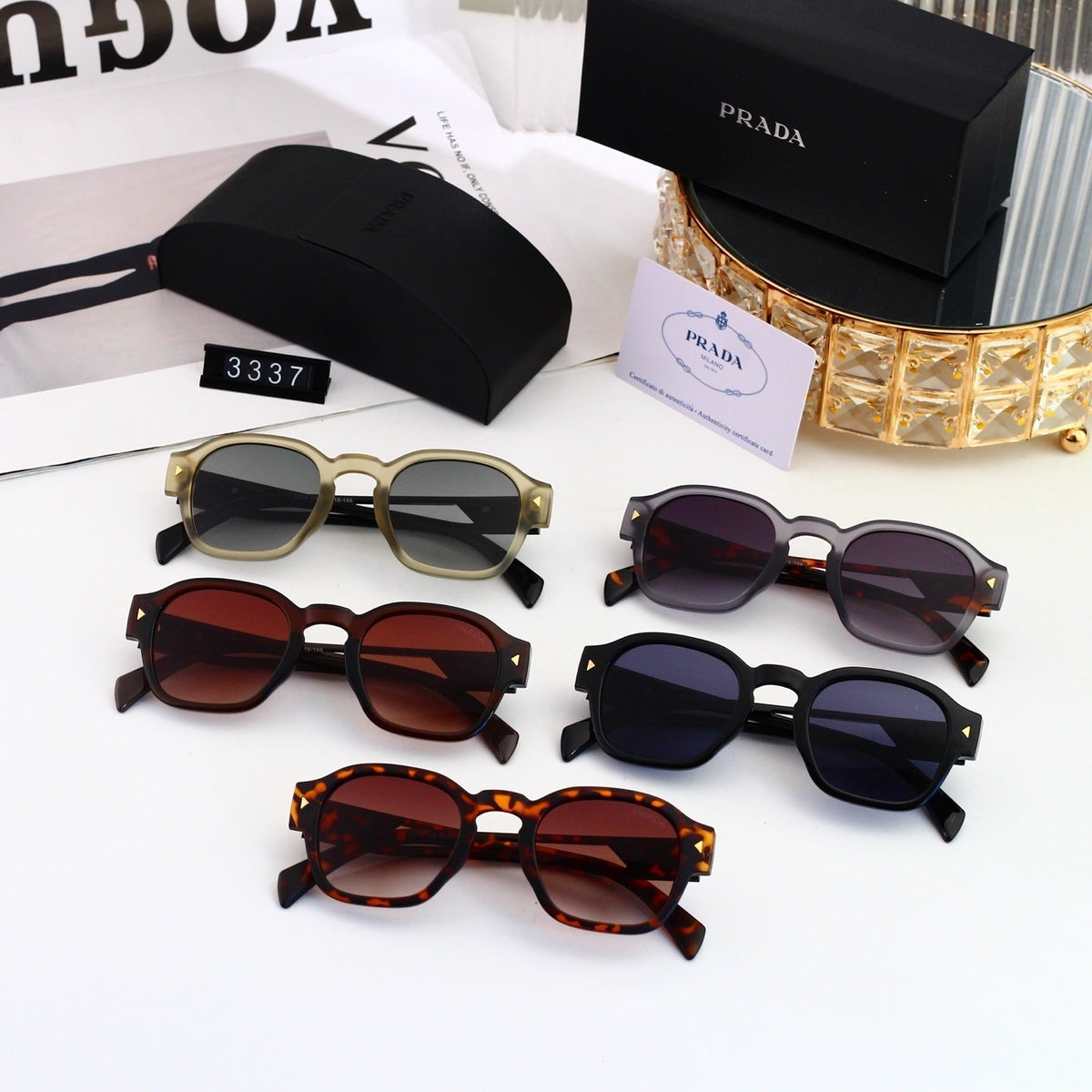 Polarized Sunglasses Personality Rivet Small Round Frame Sunglasses 3337
