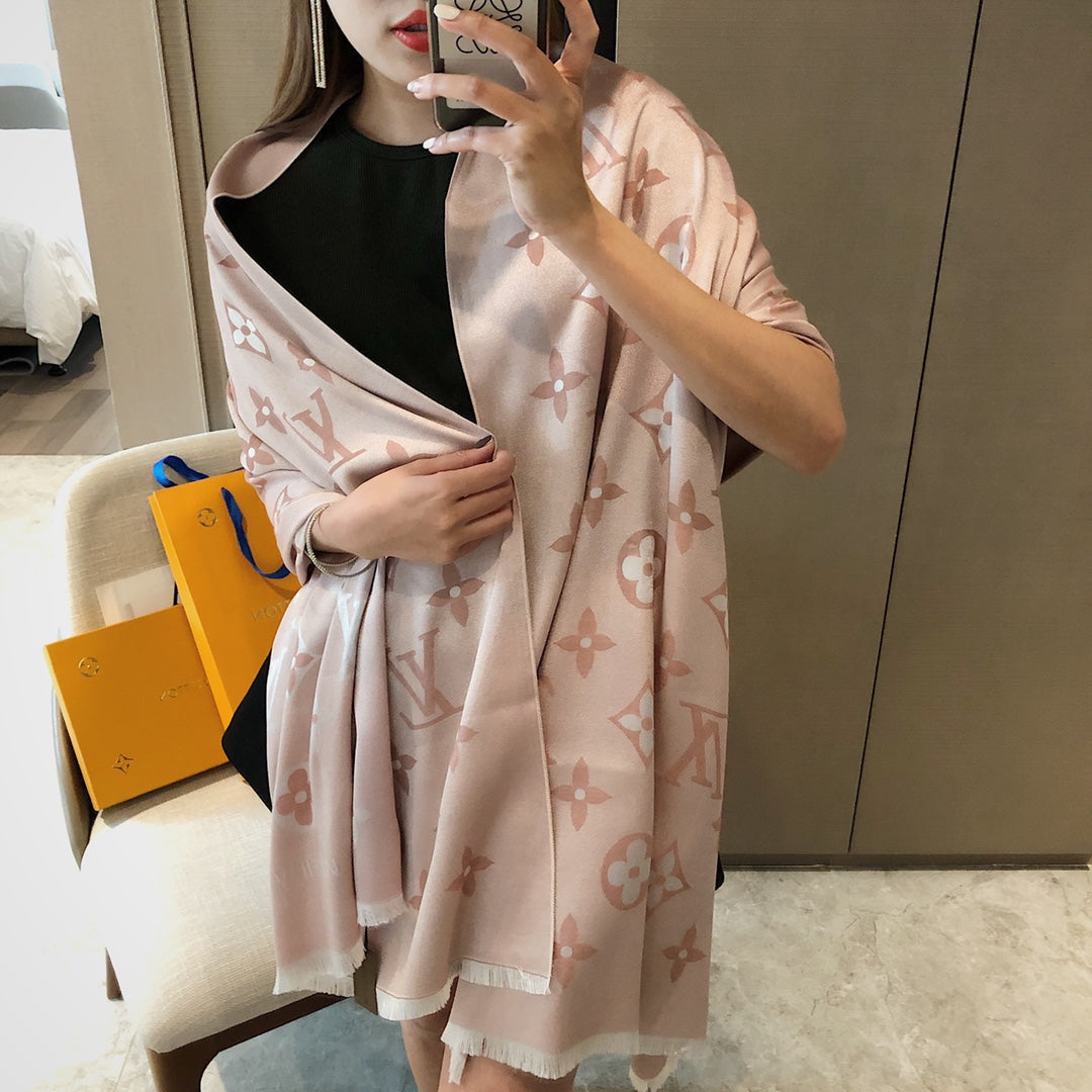 L Premium Tencel Baumwoll Jacquard Schal