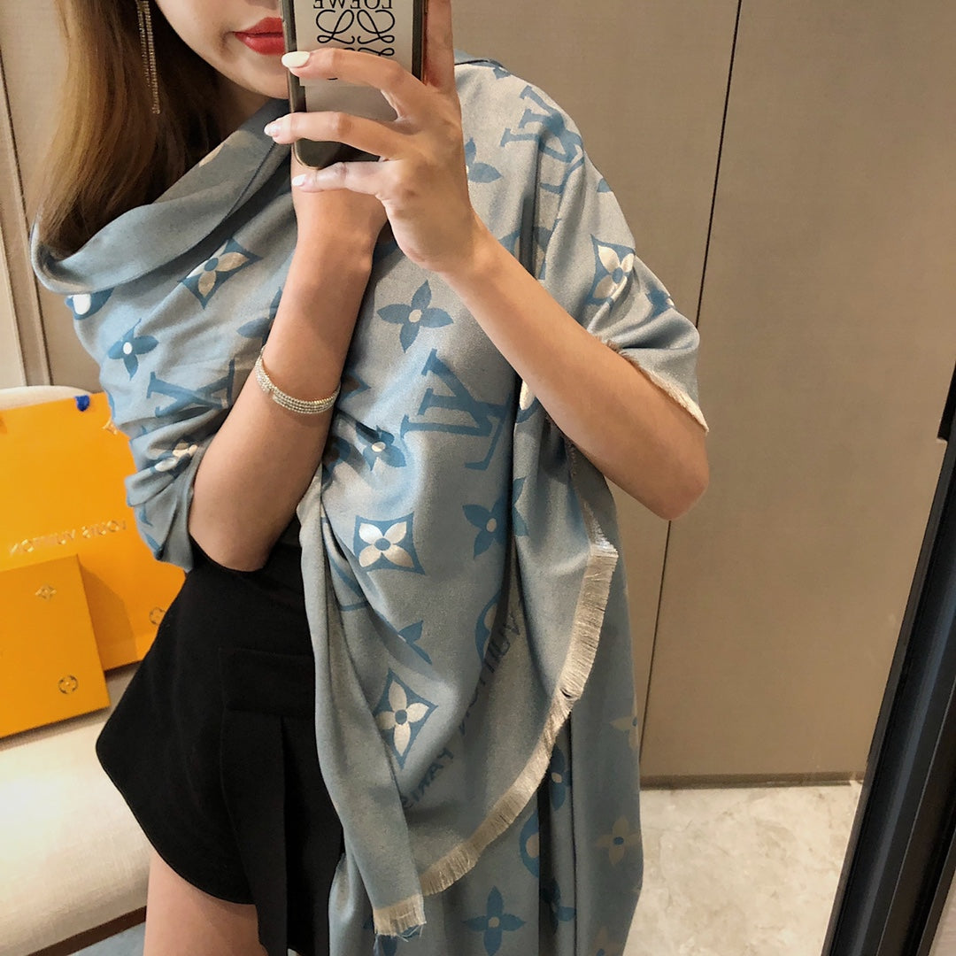 L Premium Tencel Baumwoll Jacquard Schal