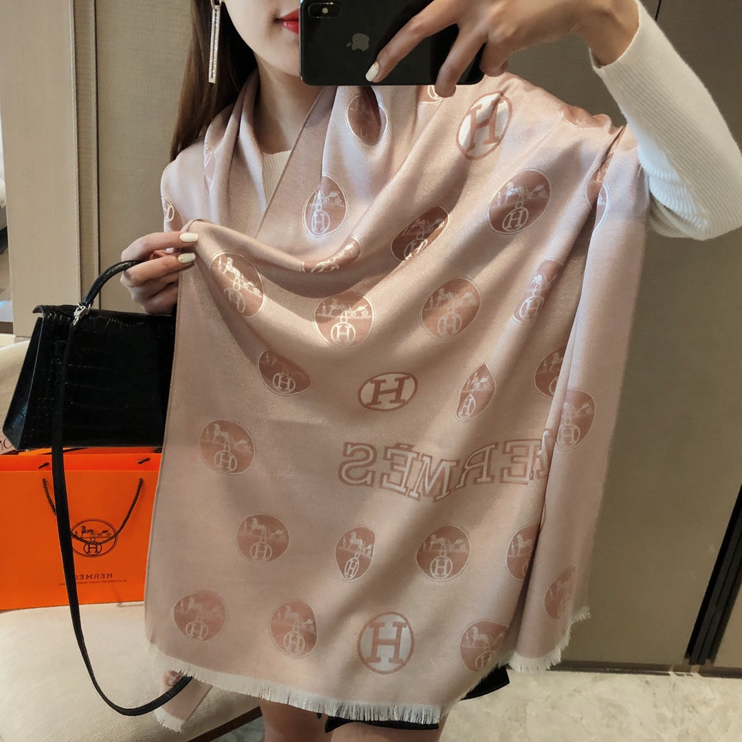 H Schal aus Premium Tencel Baumwoll-Jacquard