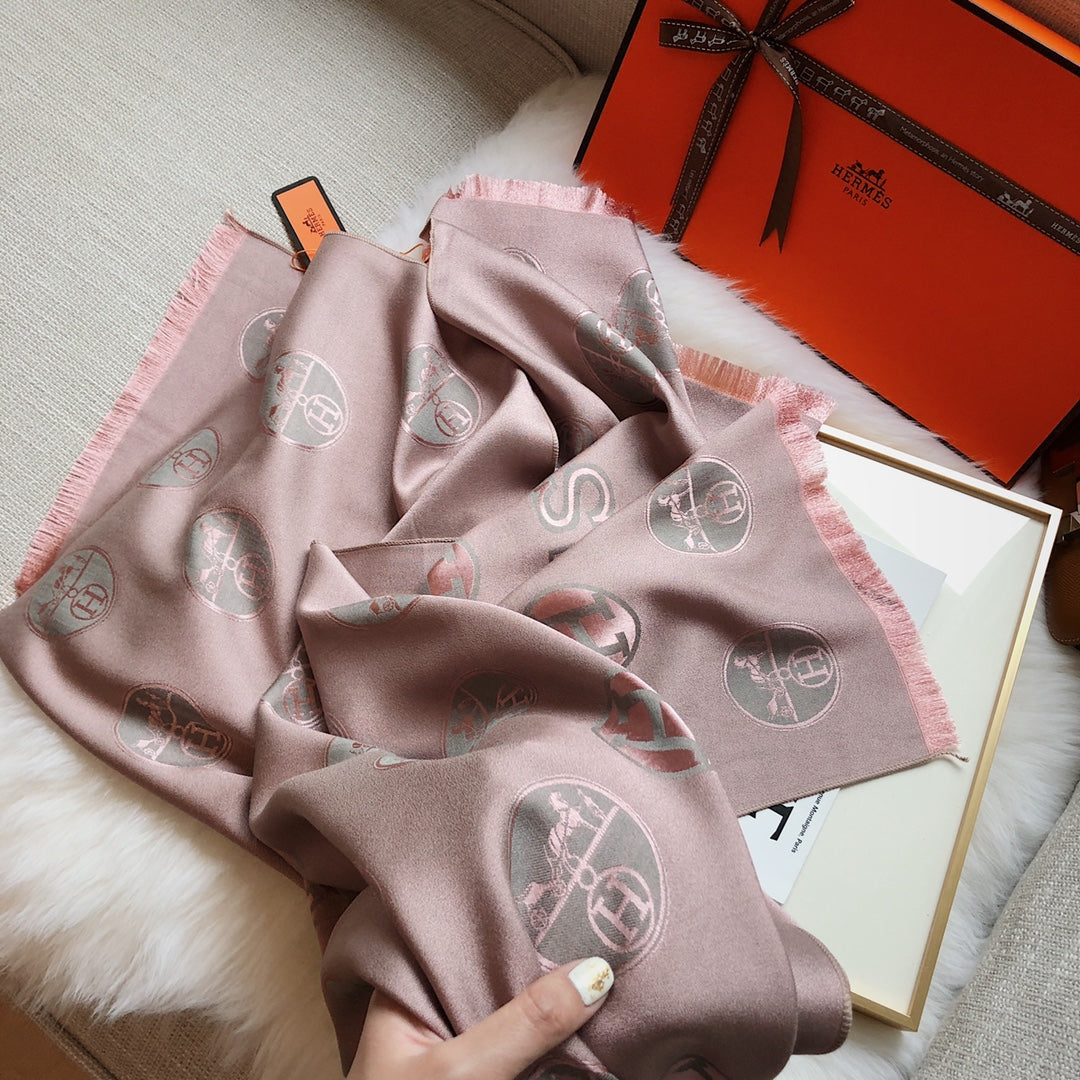 H Schal aus Premium Tencel Baumwoll-Jacquard