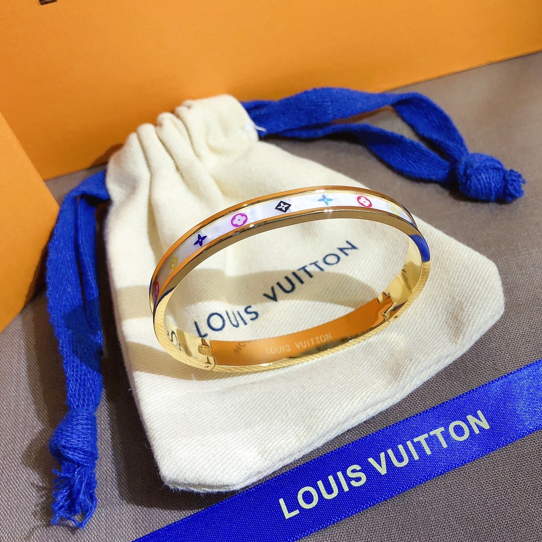 Buntes Blumen-Armband aus Titanstahl
