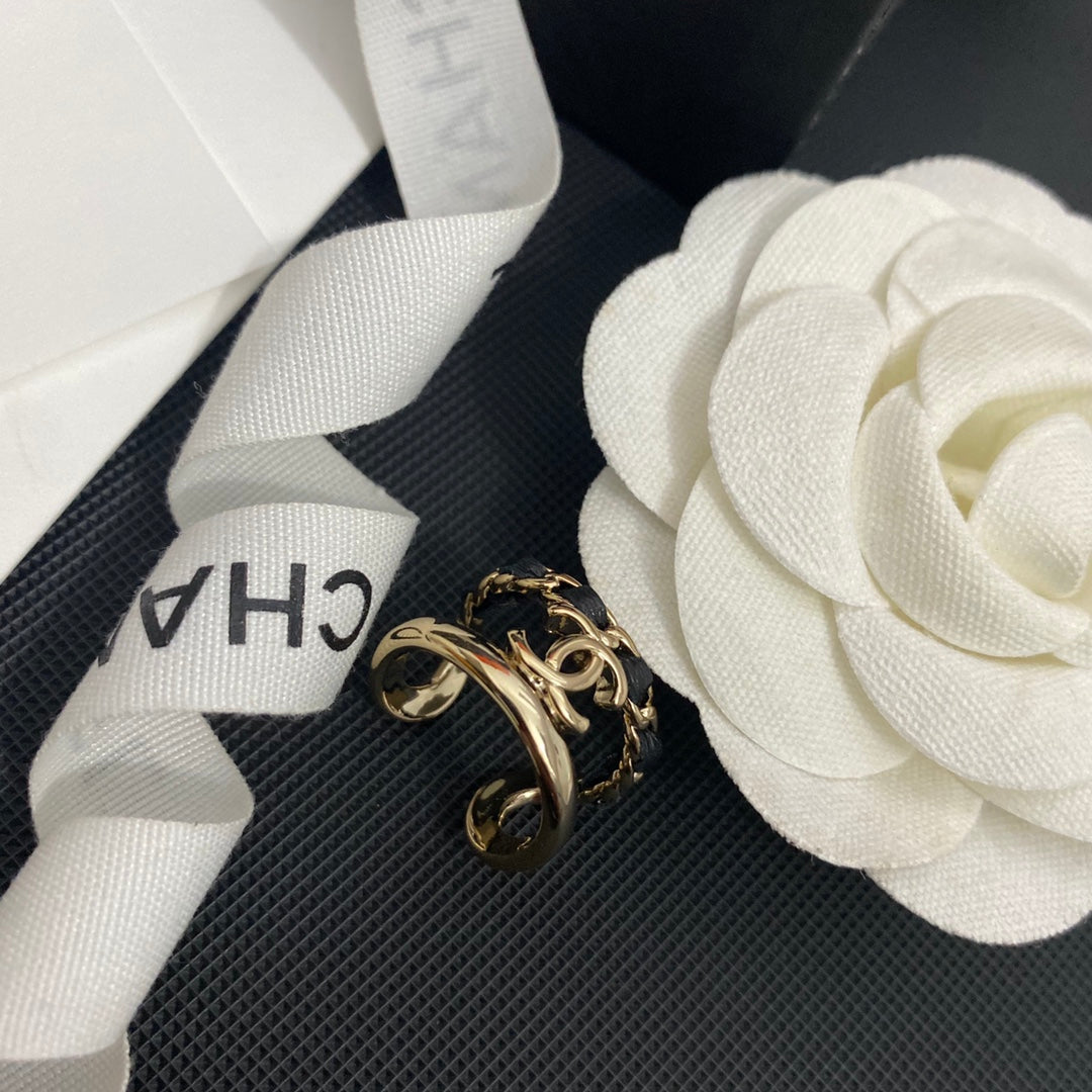 Leder galvanisiert Gold Offener Ring