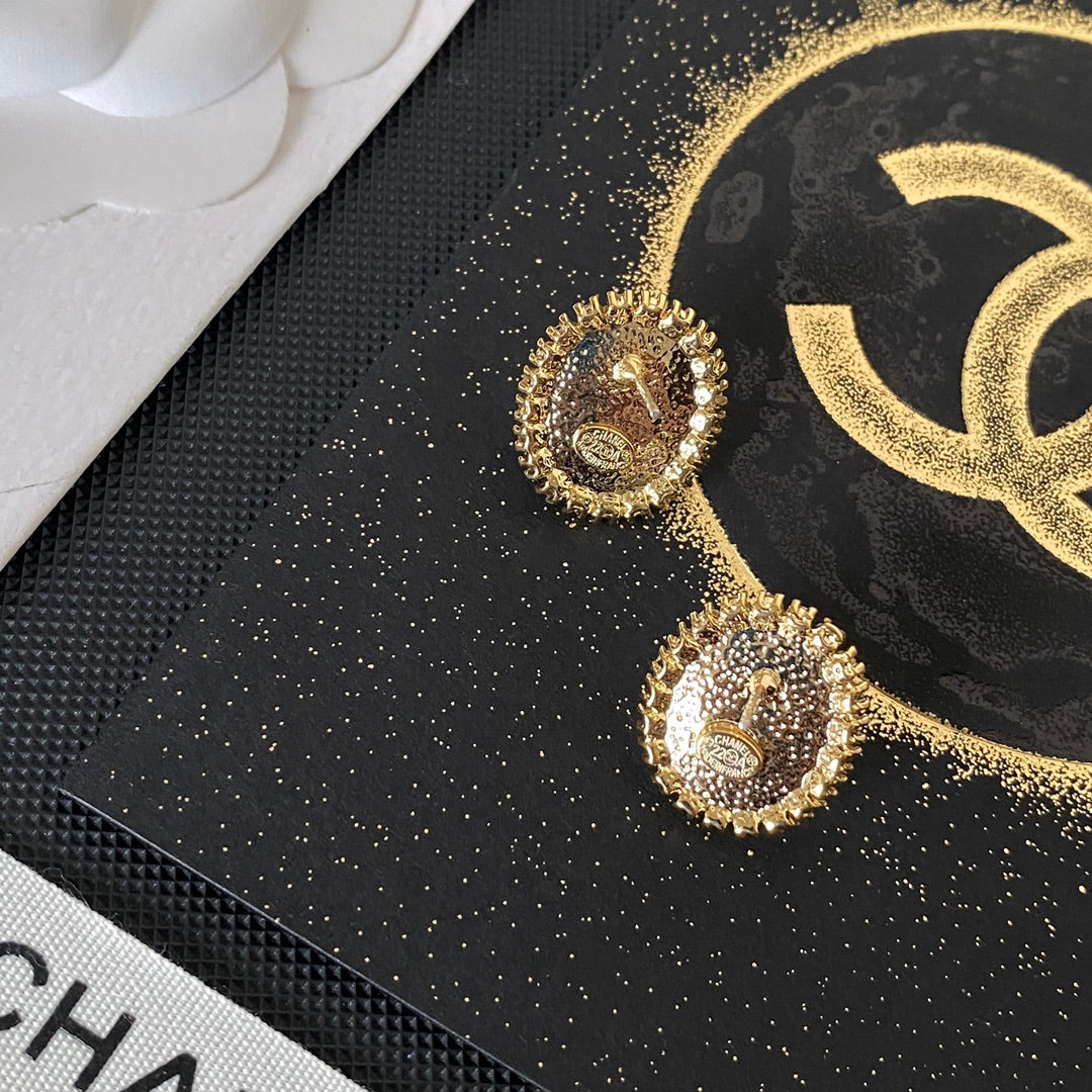 Elegante Logo-Ohrringe, rechteckig, aus Kristall