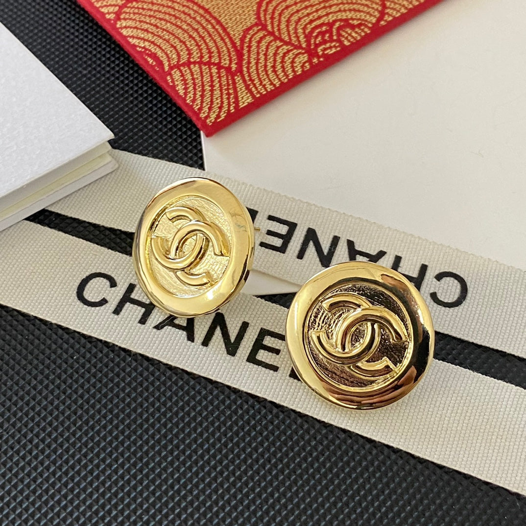 Vintage goldene runde Ohrringe