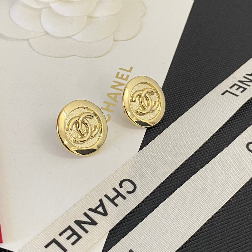 Vintage goldene runde Ohrringe