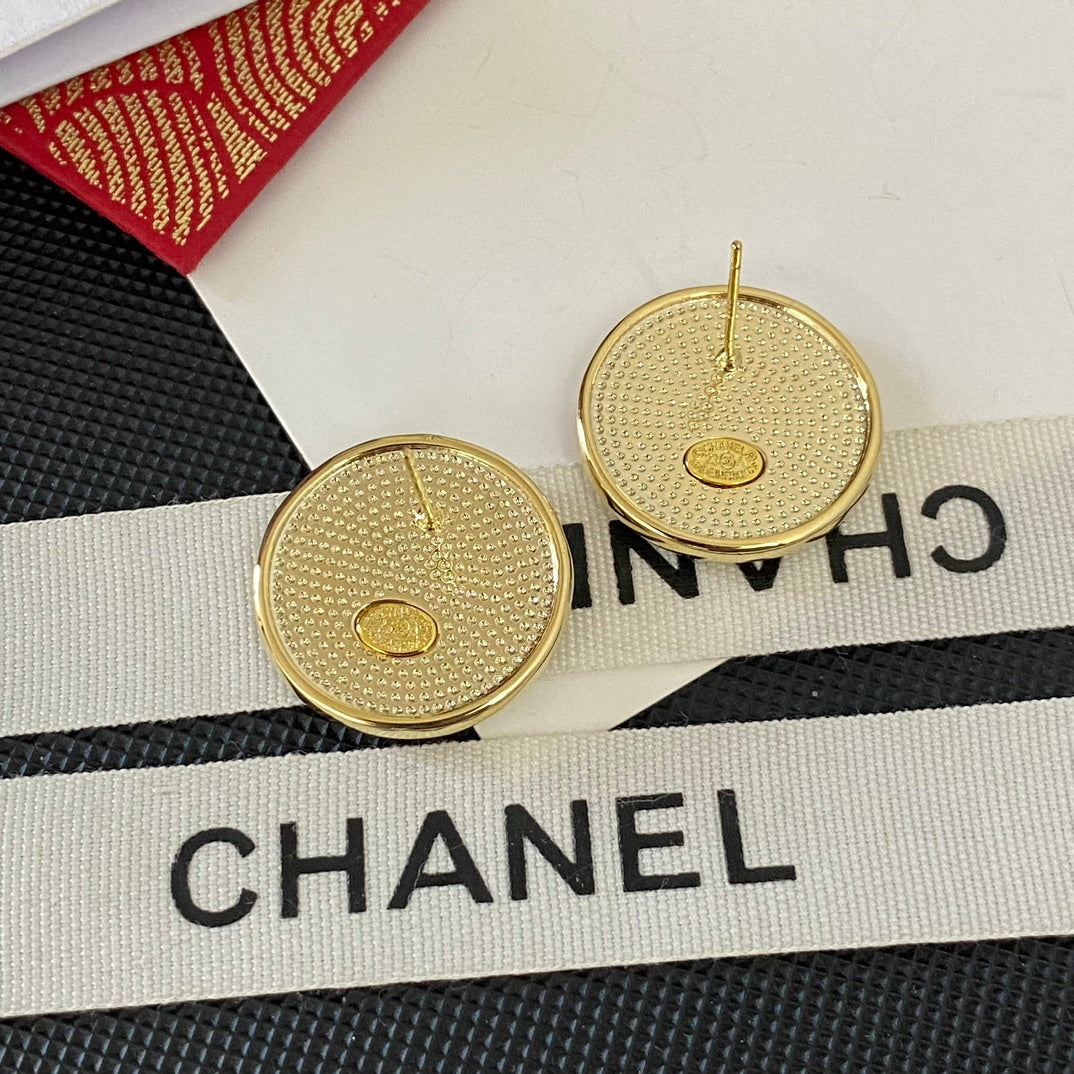 Vintage goldene runde Ohrringe