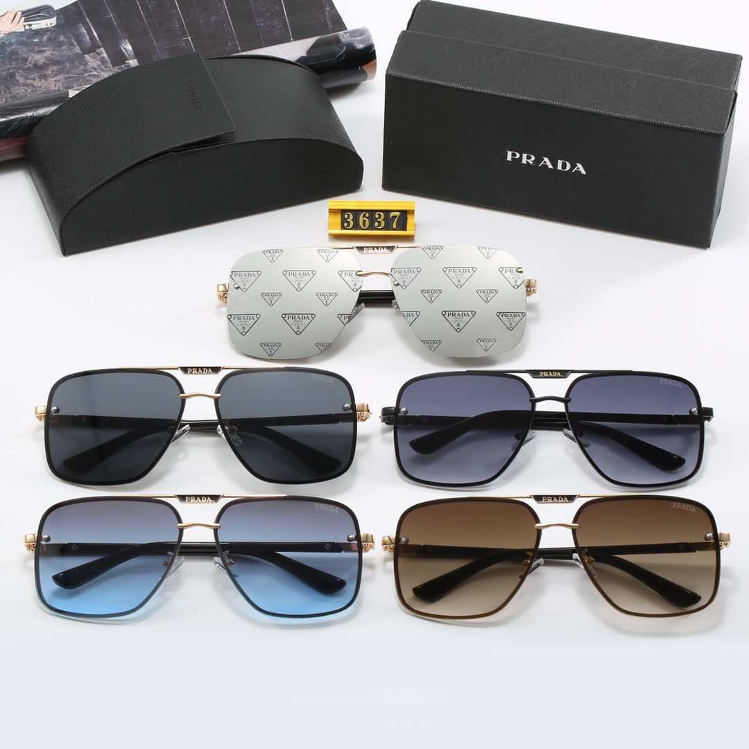Unisex-Fashion-Sonnenbrille mit Metallbuchstaben