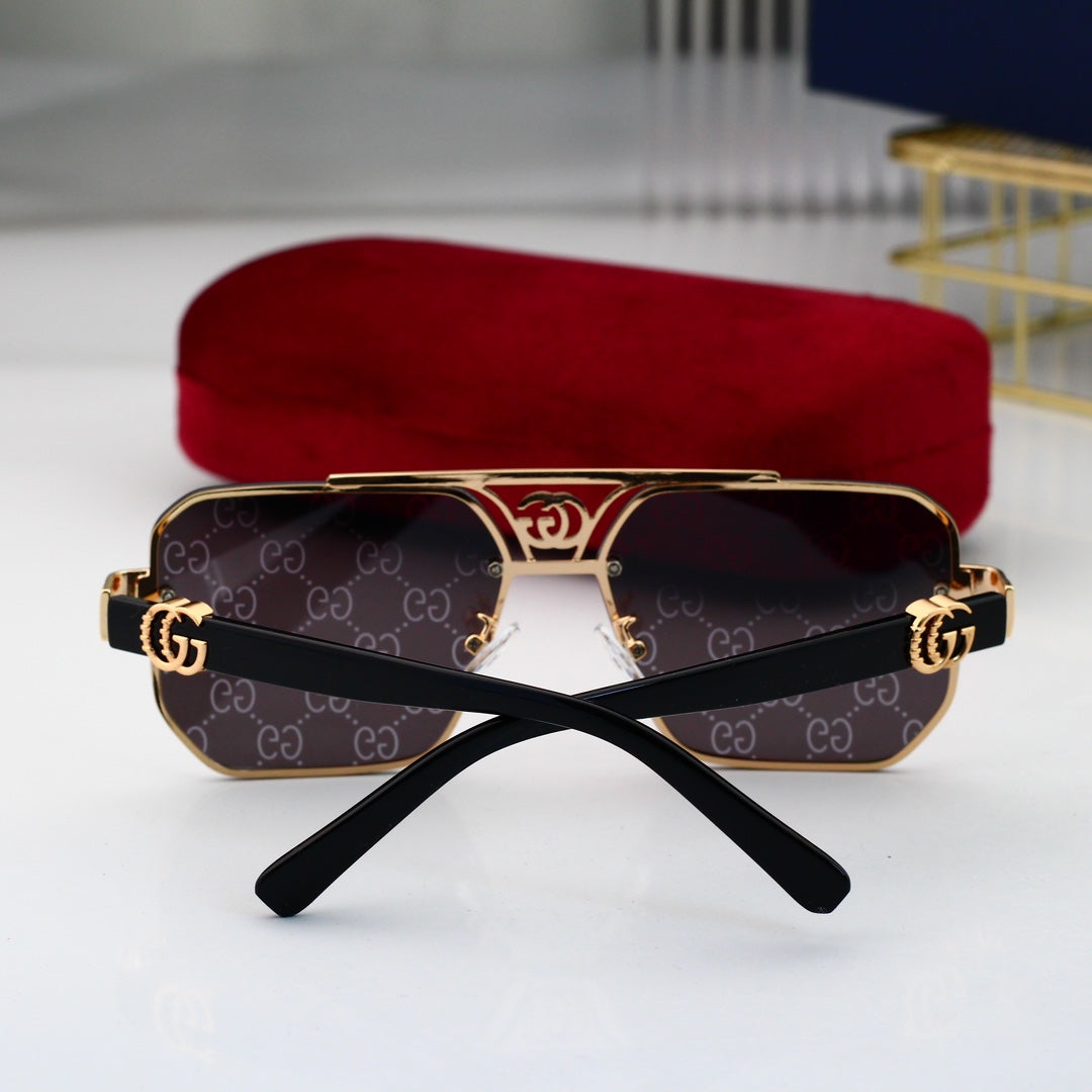 Fashion-Metall-Logo-Polygon-Sonnenbrille