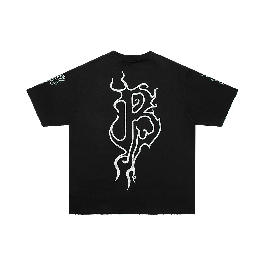 Darkwave T-Shirt Oversized in Gelb/Rot (Sommer bevorzugt)