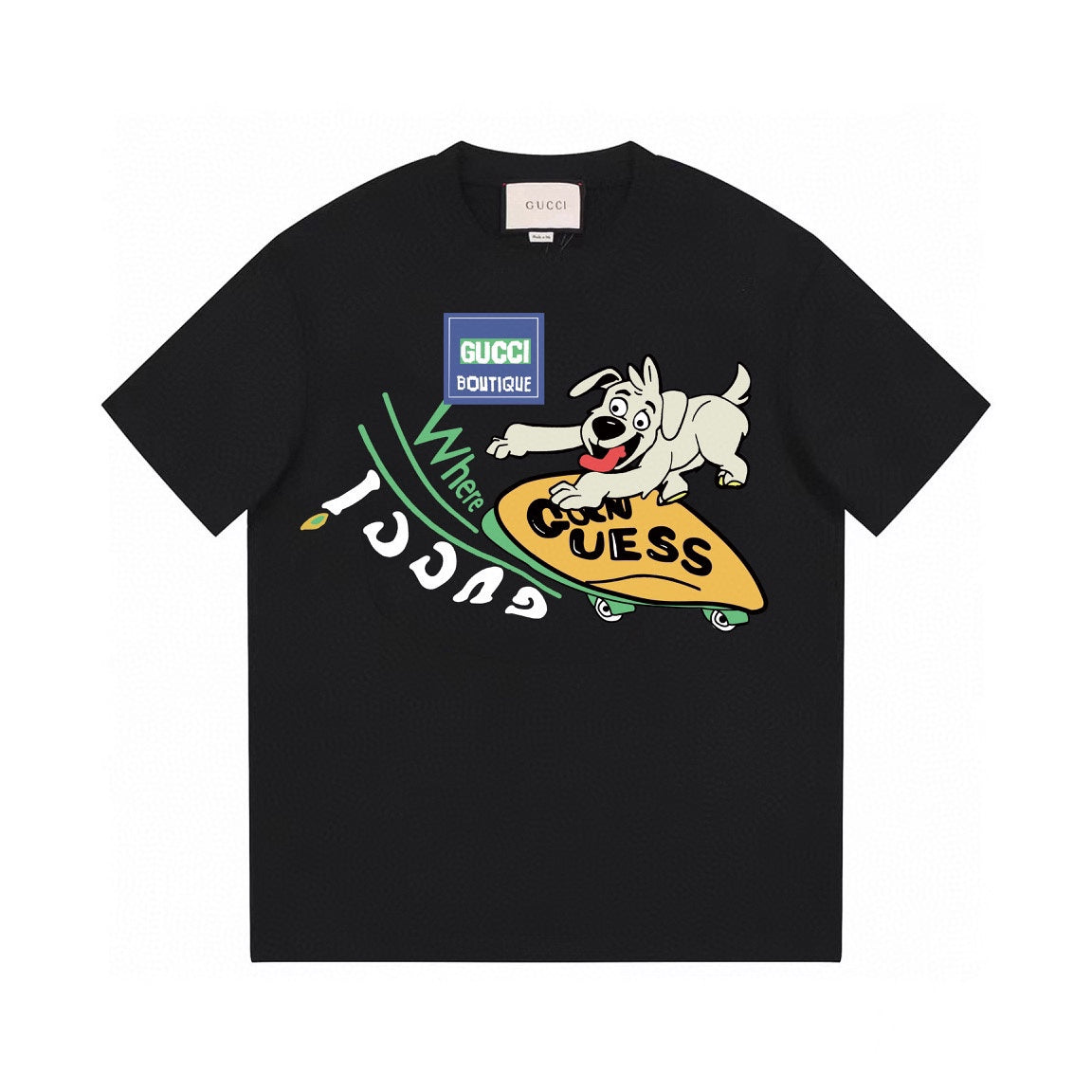 Hund im Skateboard-T-Shirt