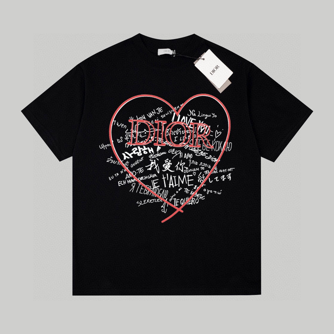 Herz Ich Liebe Dich Bedrucktes T-Shirt
