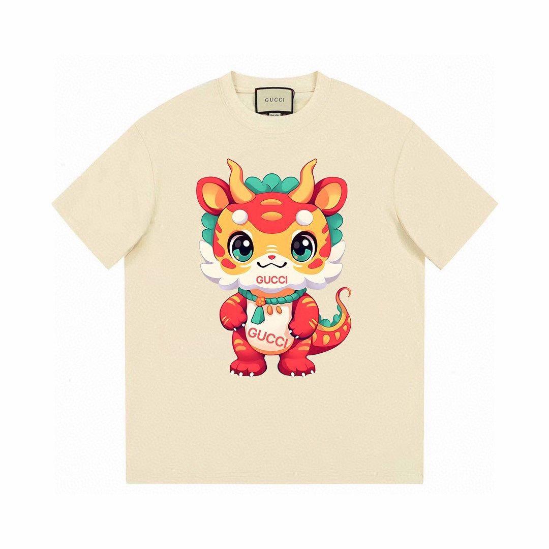 T-Shirt mit Cartoon-Drachenkopf-Print
