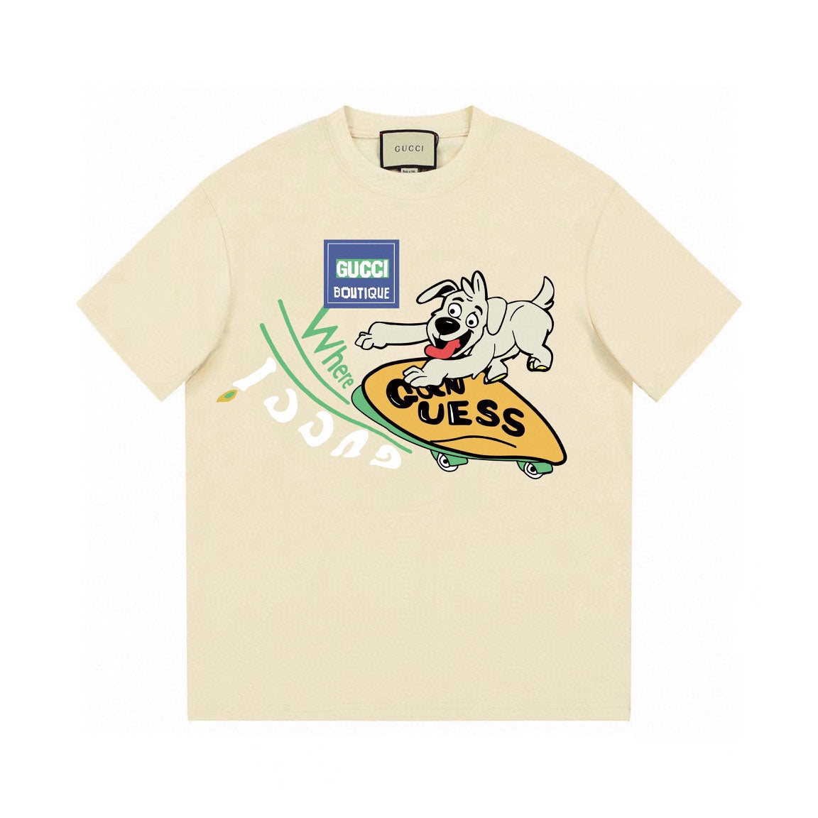 Hund im Skateboard-T-Shirt