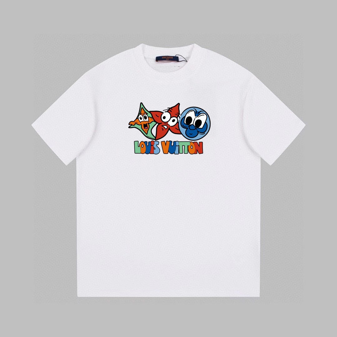 T-Shirt mit Cartoon-Avatar-Aufdruck