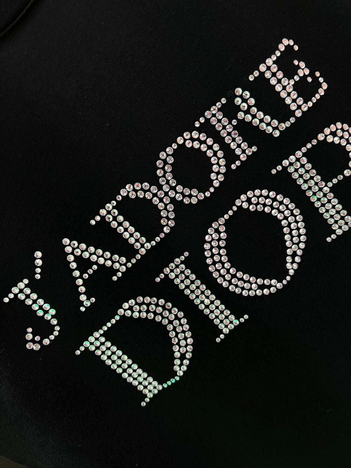Ärmelloses Vintage-T-Shirt mit Hotfix-Diamanten im Second-Hand-Stil