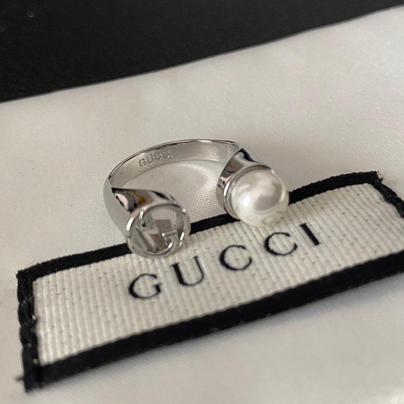 Blondie Perle Metall Offener Ring