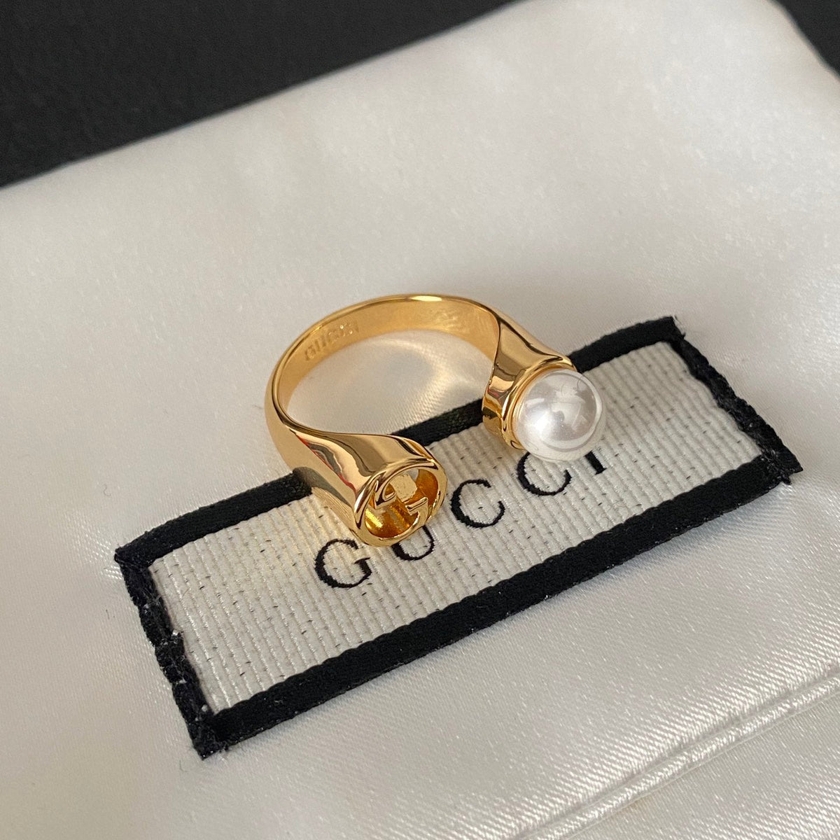 Blondie Perle Metall Offener Ring