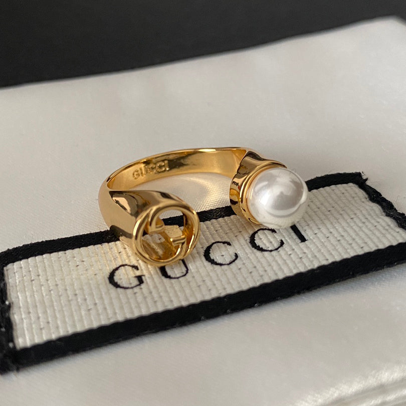 Blondie Perle Metall Offener Ring