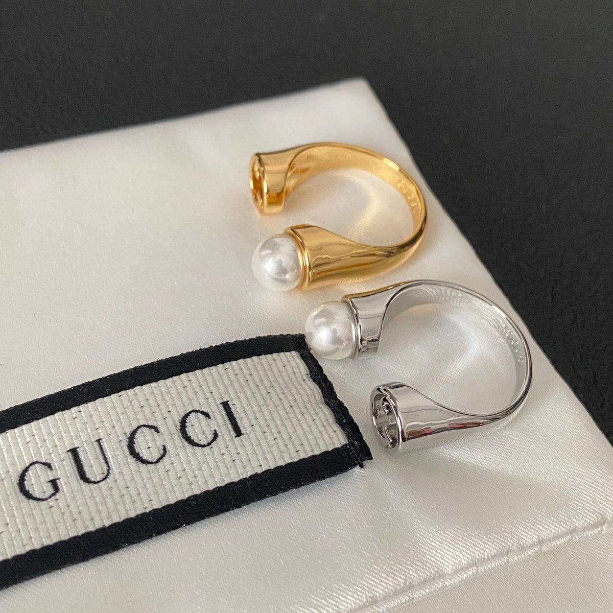 Blondie Perle Metall Offener Ring