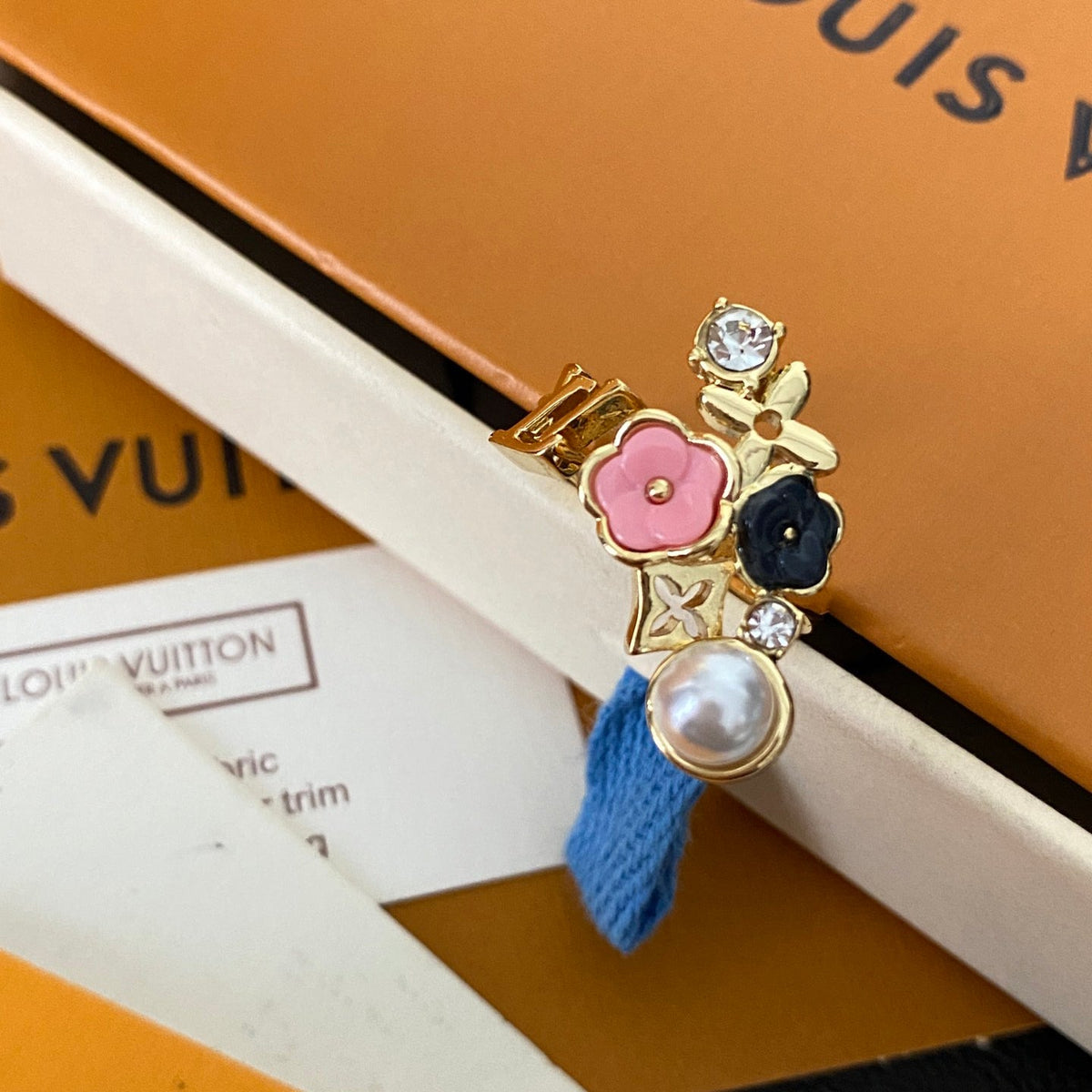 Blumen Perlen Mode Offener Ring
