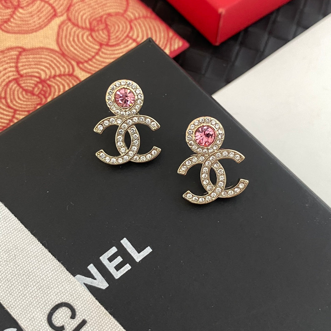 Pink Strass-Ohrringe
