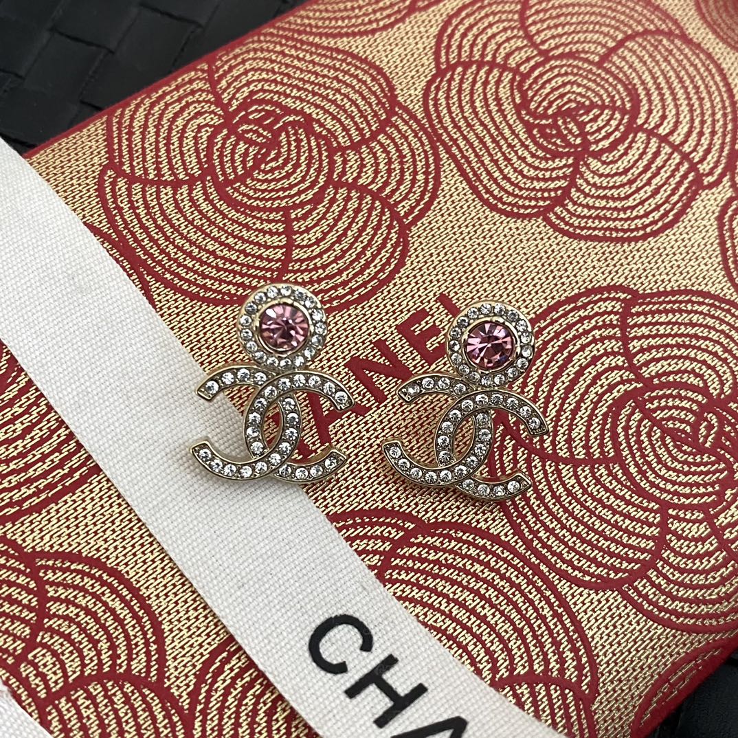 Pink Strass-Ohrringe