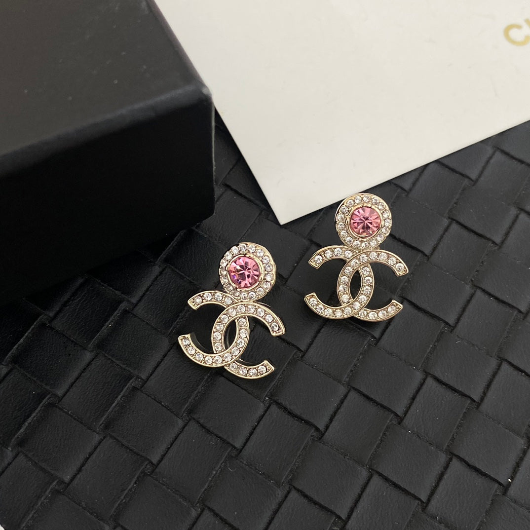 Pink Strass-Ohrringe