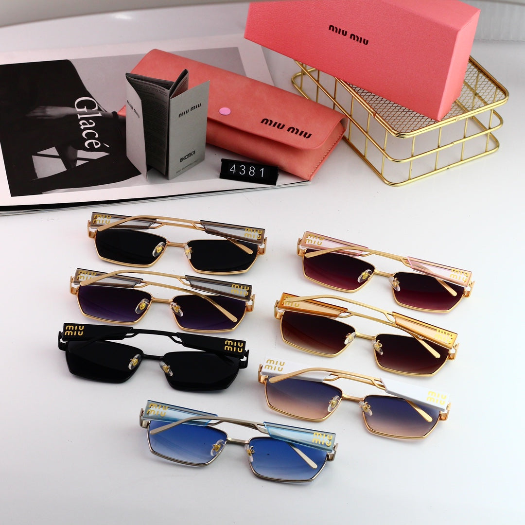 Retro HD-Rechtecksonnenbrille mit breitem Rand