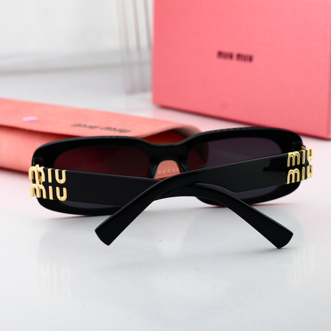 Rechteckige Metall-Mode-Sonnenbrille für Damen