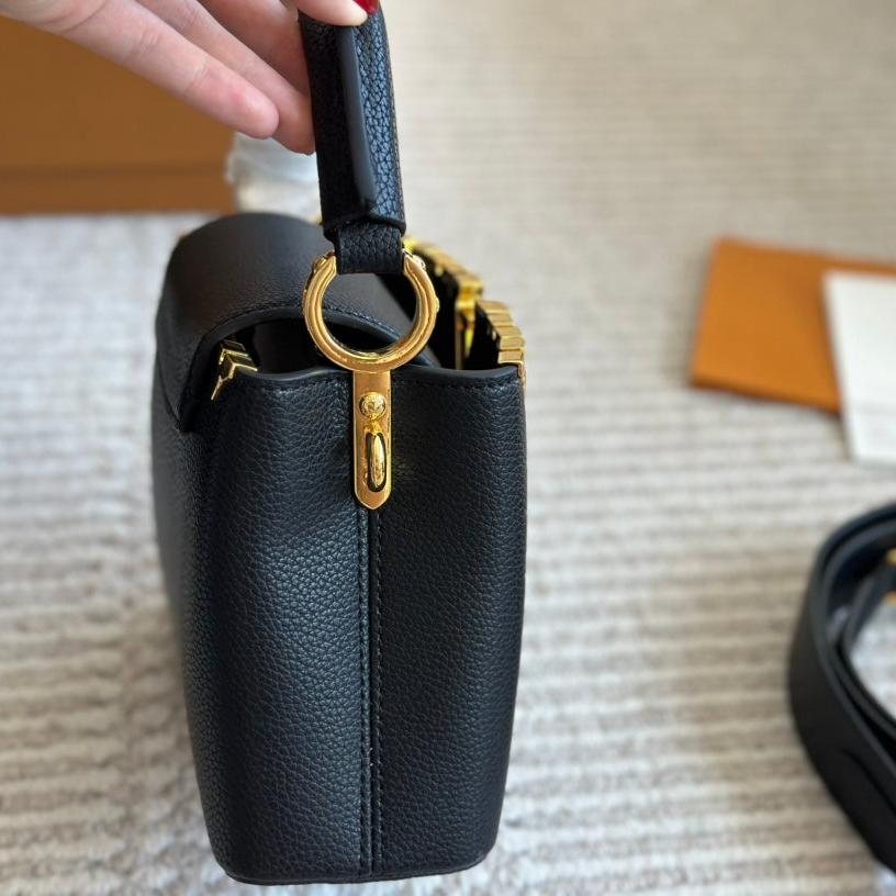 Black Capucines Metall-Monogram-Tasche