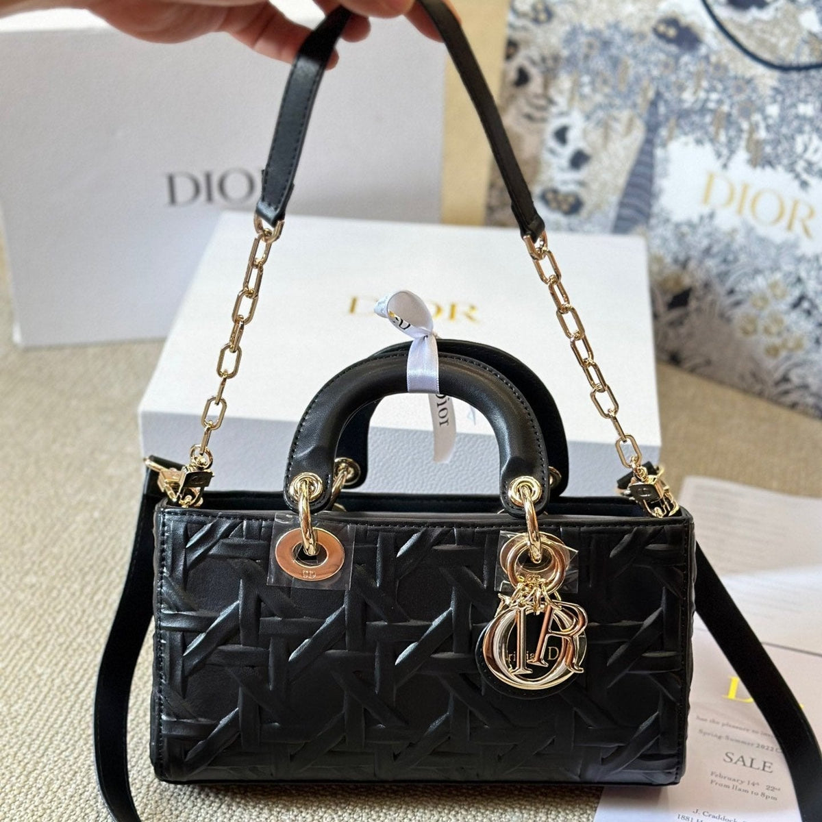 Black Latte Graphic Cannage Medium D-Joy Tasche