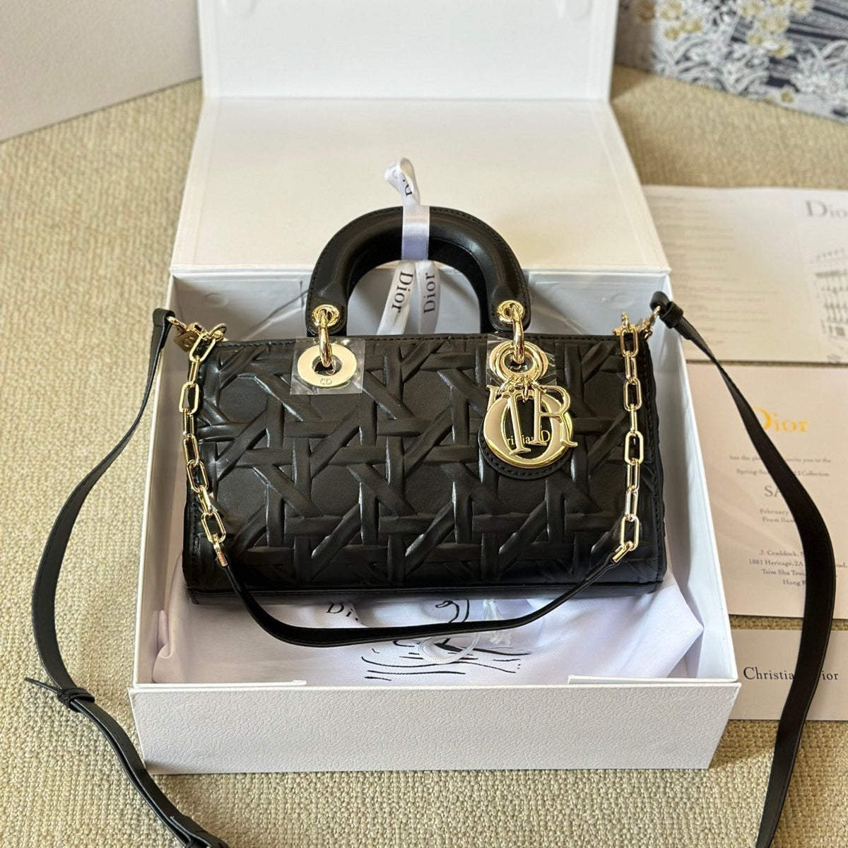 Black Latte Graphic Cannage Medium D-Joy Tasche
