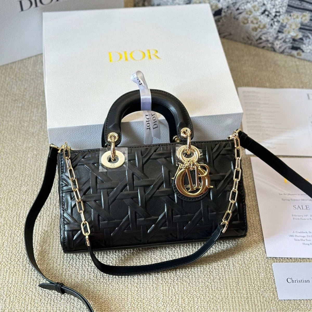 Black Latte Graphic Cannage Medium D-Joy Tasche