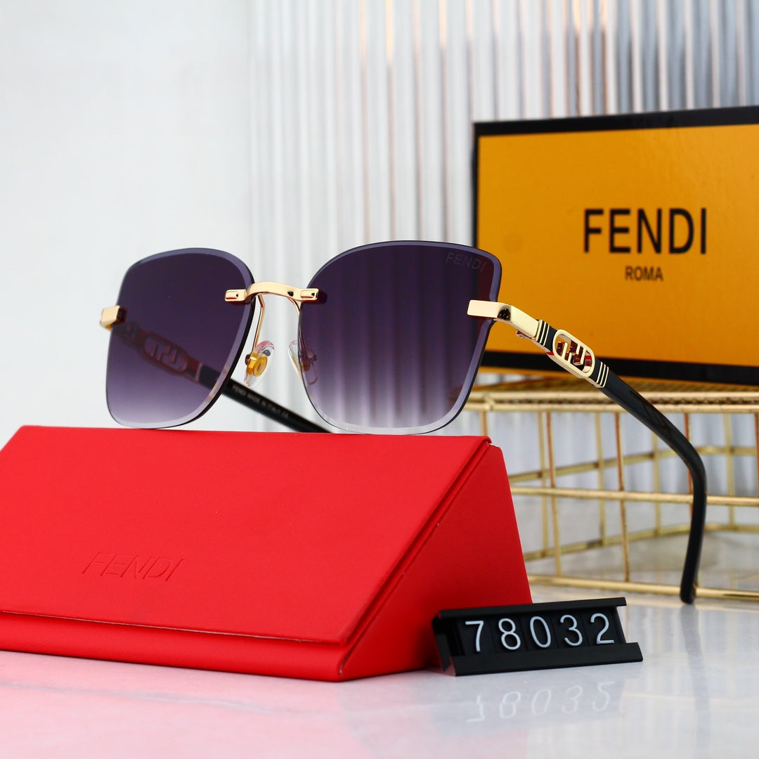 Modische Metall-Sonnenbrille mit ineinandergreifendem F-Rahmen