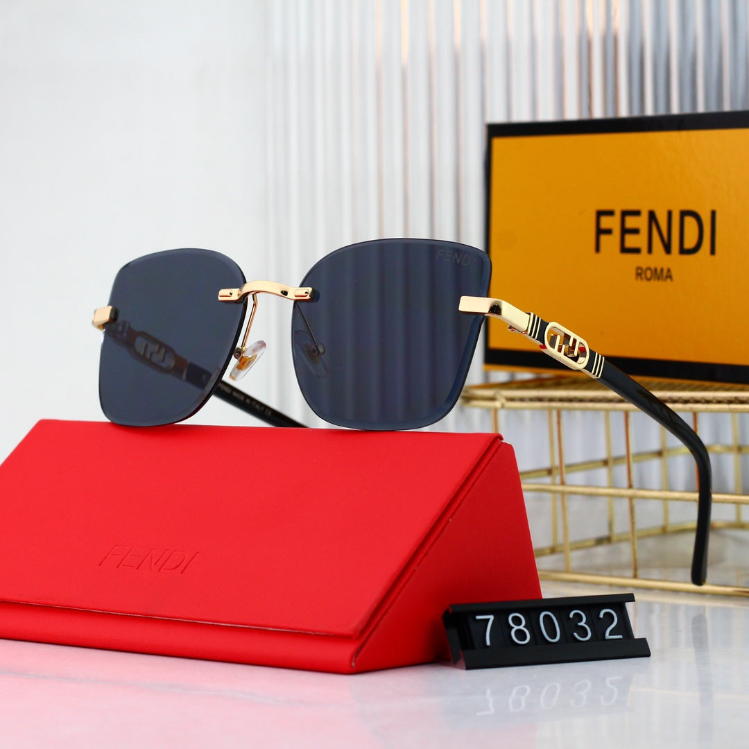 Modische Metall-Sonnenbrille mit ineinandergreifendem F-Rahmen