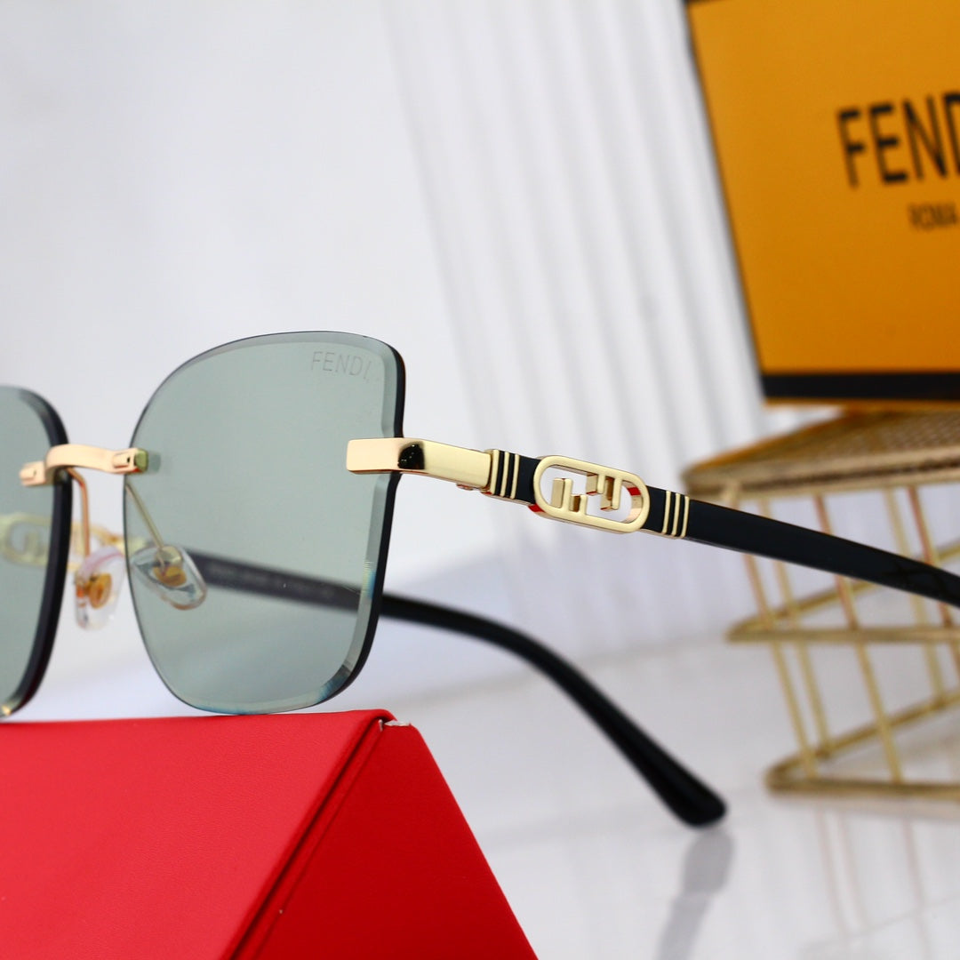 Modische Metall-Sonnenbrille mit ineinandergreifendem F-Rahmen