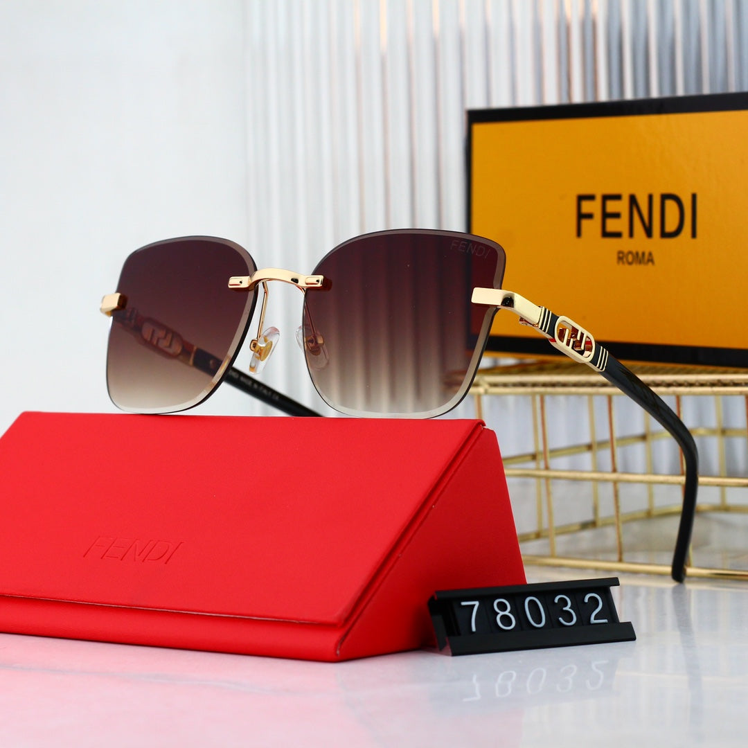 Modische Metall-Sonnenbrille mit ineinandergreifendem F-Rahmen