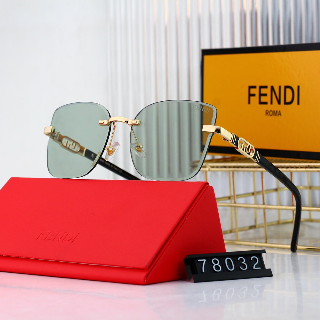Modische Metall-Sonnenbrille mit ineinandergreifendem F-Rahmen
