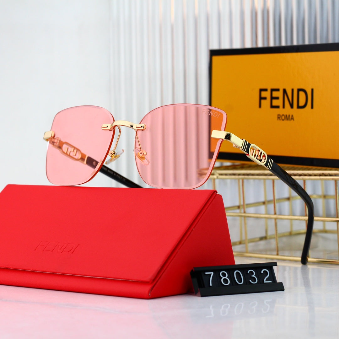 Modische Metall-Sonnenbrille mit ineinandergreifendem F-Rahmen