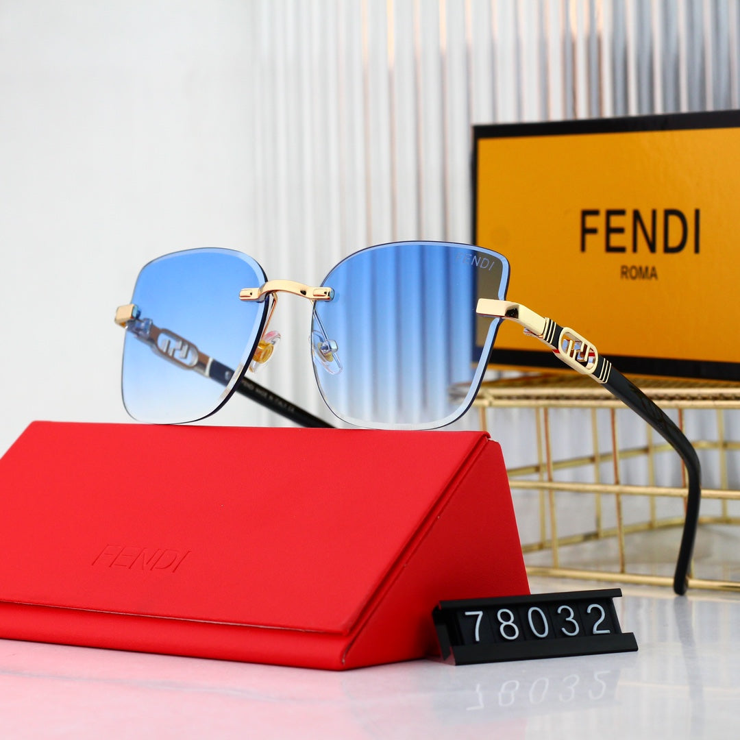 Modische Metall-Sonnenbrille mit ineinandergreifendem F-Rahmen