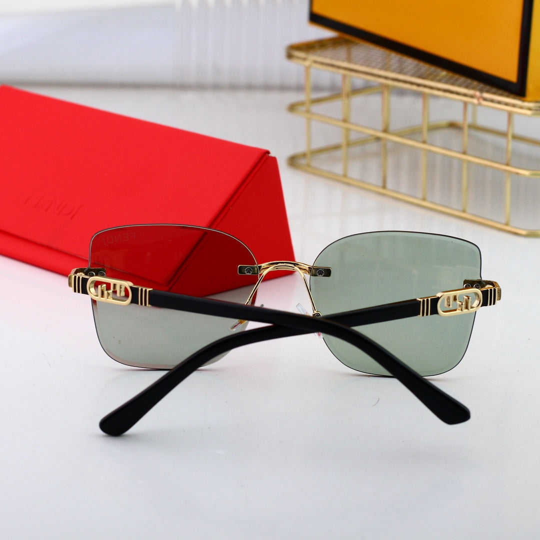 Modische Metall-Sonnenbrille mit ineinandergreifendem F-Rahmen