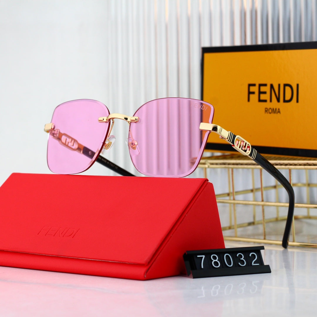 Modische Metall-Sonnenbrille mit ineinandergreifendem F-Rahmen