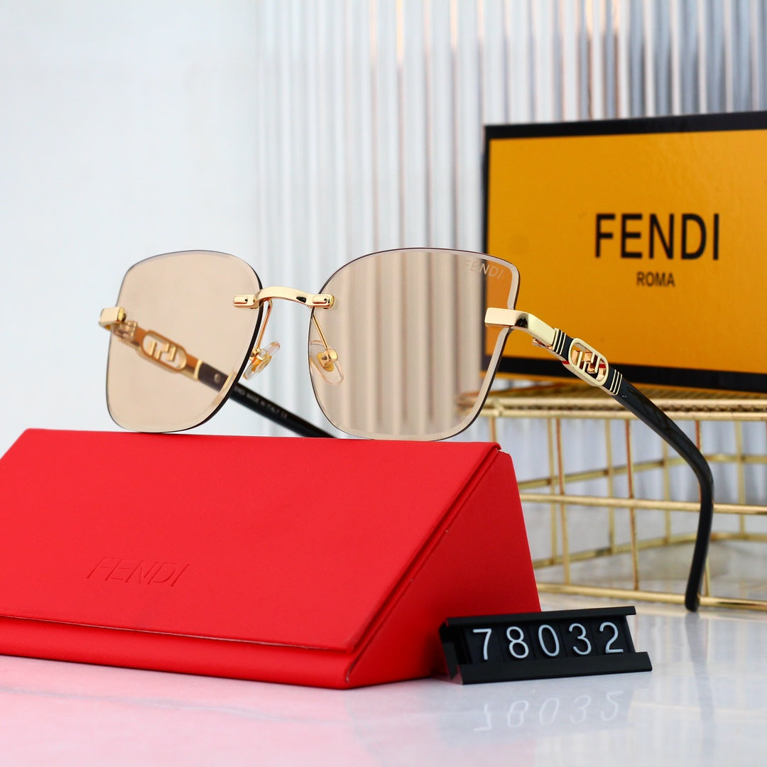 Modische Metall-Sonnenbrille mit ineinandergreifendem F-Rahmen